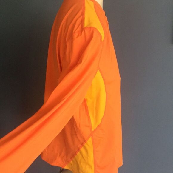 Nike orange color block compression style top, M - Picture 3 of 5